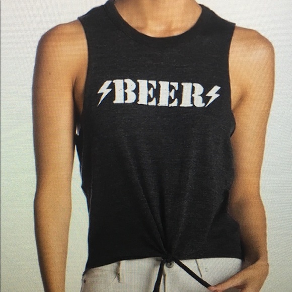 CHASER Beer Graphic Print Tie Tank Top Size S - Picture 1 of 4